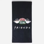 Casa si Gradina - Textile si covoare - Textile baie - Prosoape - Prosop de plaja din bumbac, negru, cu model Friends, 150x75 cm - Infinity.ro