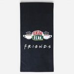 Casa si Gradina - Textile si covoare - Textile baie - Prosoape - Prosop de plaja din bumbac, negru, cu model Friends, 150x75 cm - Infinity.ro