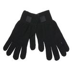 Fashion, accesorii si bijuterii - Barbati - Accesorii barbati - Manusi barbati - Manusi tricotate cu captuseala fleece si patch din cauciuc, negre - Infinity.ro