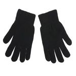 Fashion, accesorii si bijuterii - Barbati - Accesorii barbati - Manusi barbati - Manusi tricotate cu captuseala fleece si patch din cauciuc, negre - Infinity.ro