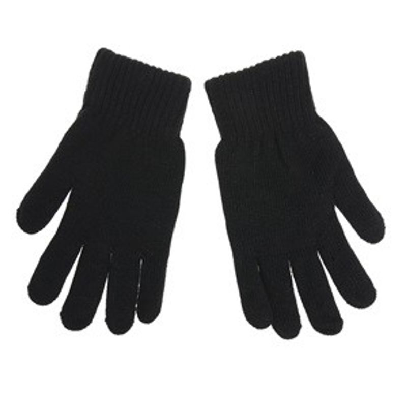 Fashion, accesorii si bijuterii - Barbati - Accesorii barbati - Manusi barbati - Manusi tricotate cu captuseala fleece si patch din cauciuc, negre - Infinity.ro