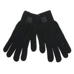 Fashion, accesorii si bijuterii - Barbati - Accesorii barbati - Manusi barbati - Manusi tricotate cu captuseala fleece si patch din cauciuc, negre - Infinity.ro