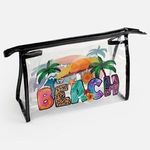 Fashion, accesorii si bijuterii - Femei - Lenjerie si pijamale femei - Imbracaminte de plaja femei - Portfard PVC Transparent cu Imprimeu Beach, 27x10x17 cm - Infinity.ro