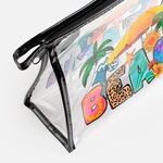 Fashion, accesorii si bijuterii - Femei - Lenjerie si pijamale femei - Imbracaminte de plaja femei - Portfard PVC Transparent cu Imprimeu Beach, 27x10x17 cm - Infinity.ro