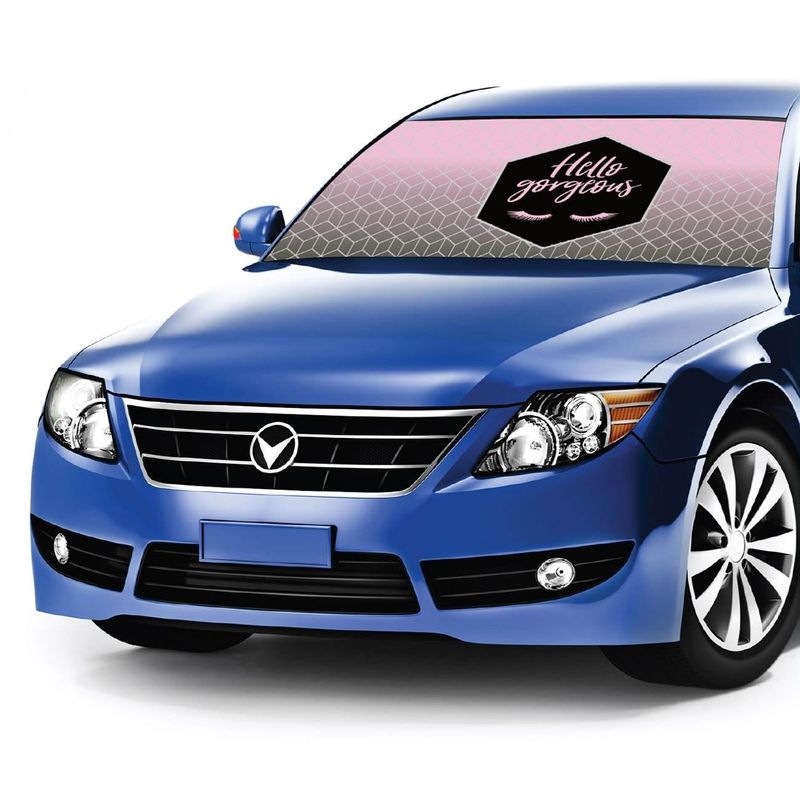 Auto si Moto - Intretinere auto - Huse auto - Parasolar auto pliabil cu ventuze, 130x60cm, Roz - Infinity.ro
