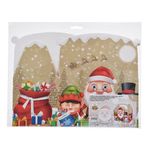 Carti si Birotica - Birotica - Articole ambalare - Cutie cadouri de Craciun din carton, pliabila, cu maner, 2.95 litri, bej, cu glitter si ilustratii festive - Infinity.ro