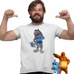 Fashion, accesorii si bijuterii - Barbati - Imbracaminte - Tricouri si bluze barbati - Tricou Barbati Strumfii Detectiv Sherlock, alb, marime XL - Infinity.ro