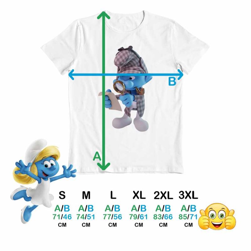 Fashion, accesorii si bijuterii - Barbati - Imbracaminte - Tricouri si bluze barbati - Tricou Barbati Strumfii Detectiv Sherlock, alb, marime XL - Infinity.ro