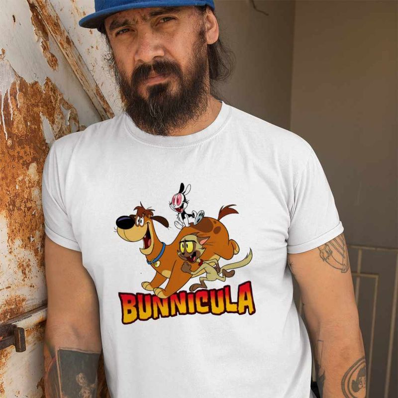 Fashion, accesorii si bijuterii - Barbati - Imbracaminte - Tricouri si bluze barbati - Tricou Barbati Bunnicula Draculas Vampirul Iepuras, alb, marime 2XL - Infinity.ro