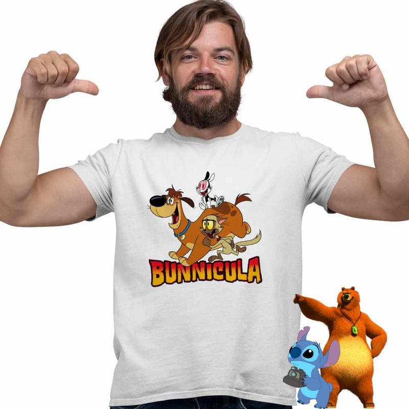 Fashion, accesorii si bijuterii - Barbati - Imbracaminte - Tricouri si bluze barbati - Tricou Barbati Bunnicula Draculas Vampirul Iepuras, alb, marime 2XL - Infinity.ro