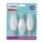 Casa si Gradina - Corpuri si surse de iluminat - Becuri si tuburi neon - Becuri - Set 3 becuri LED E14, 2W, 170 lumeni, 3000K, alb - Infinity.ro