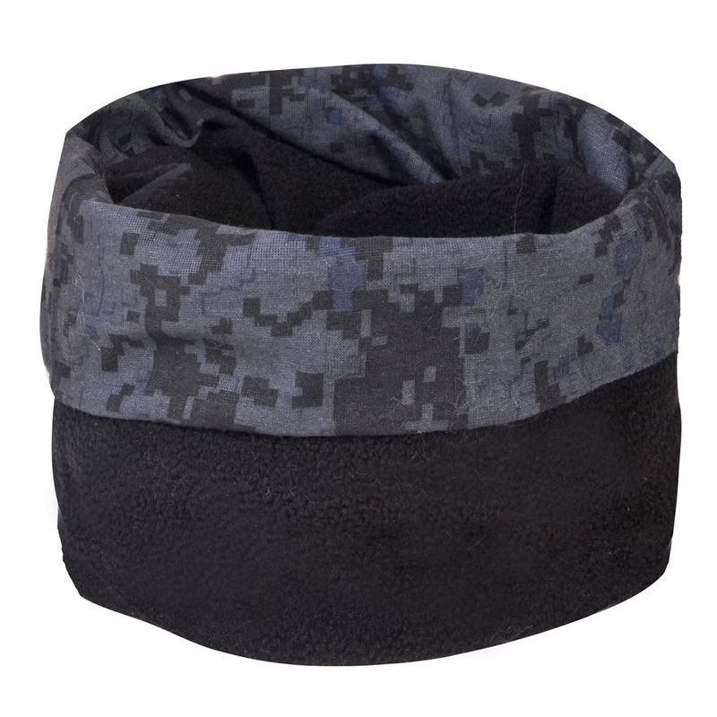 Fashion, accesorii si bijuterii - Barbati - Accesorii barbati - Esarfe si fulare barbati - Fular circular sport din fleece, Negru/Gri, 70x25cm - Infinity.ro