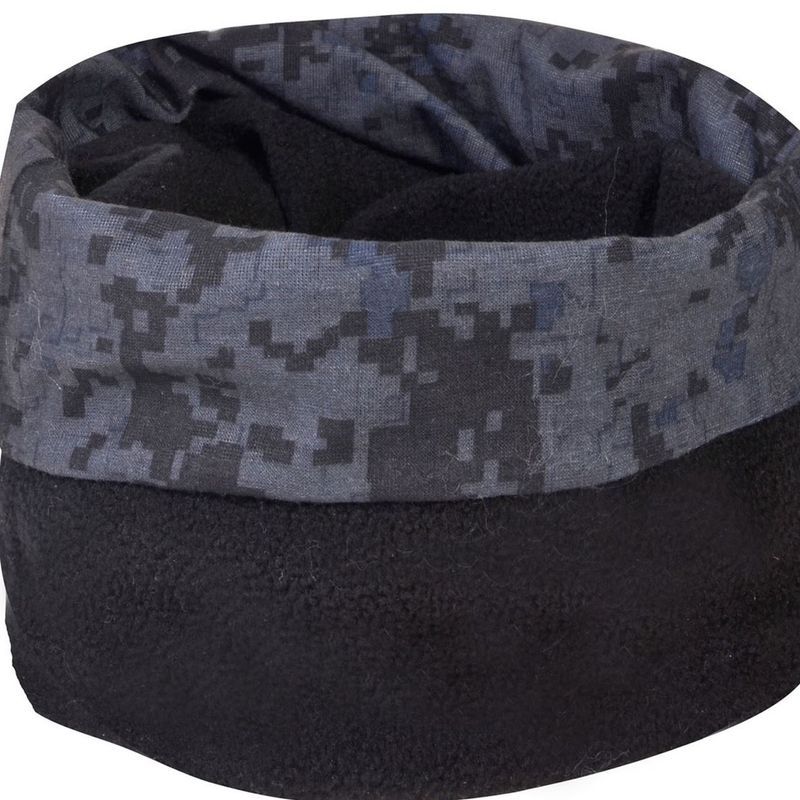 Fashion, accesorii si bijuterii - Barbati - Accesorii barbati - Esarfe si fulare barbati - Fular circular sport din fleece, Negru/Gri, 70x25cm - Infinity.ro