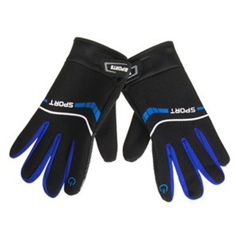 Fashion, accesorii si bijuterii - Barbati - Accesorii barbati - Manusi barbati - Manusi de iarna pentru barbati, cu captuseala din blana artificiala, compatibile cu ecran tactil, Negru-Albastru - Infinity.ro