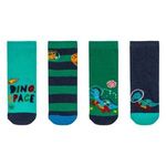 Fashion, accesorii si bijuterii - Copii - Lenjerie si pijamale copii - Sosete si dresuri copii - Sosete Bebelusi cu Dinozaur si Astronaut, 4 Perechi, Multicolore - Infinity.ro