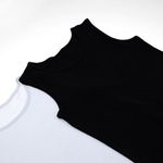 Fashion, accesorii si bijuterii - Copii - Lenjerie si pijamale copii - Lenjerie intima copii - Set Maiouri Bumbac Ribbed Alb Negru pentru Copii - Infinity.ro