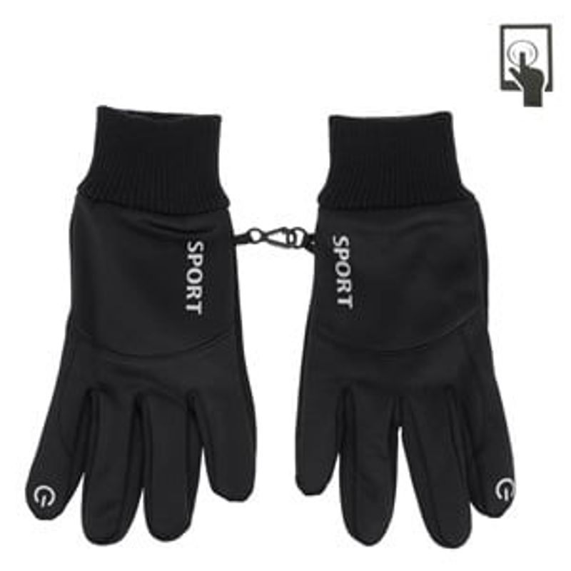 Fashion, accesorii si bijuterii - Barbati - Accesorii barbati - Manusi barbati - Manusi negre cu elastic si clips pentru ecran tactil, barbati - Infinity.ro