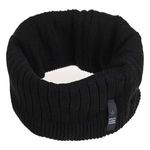 Fashion, accesorii si bijuterii - Barbati - Accesorii barbati - Esarfe si fulare barbati - Fular Circular Tricotat Negru cu Captuseala Fleece si Patch cu Stea pentru Barbati - Infinity.ro