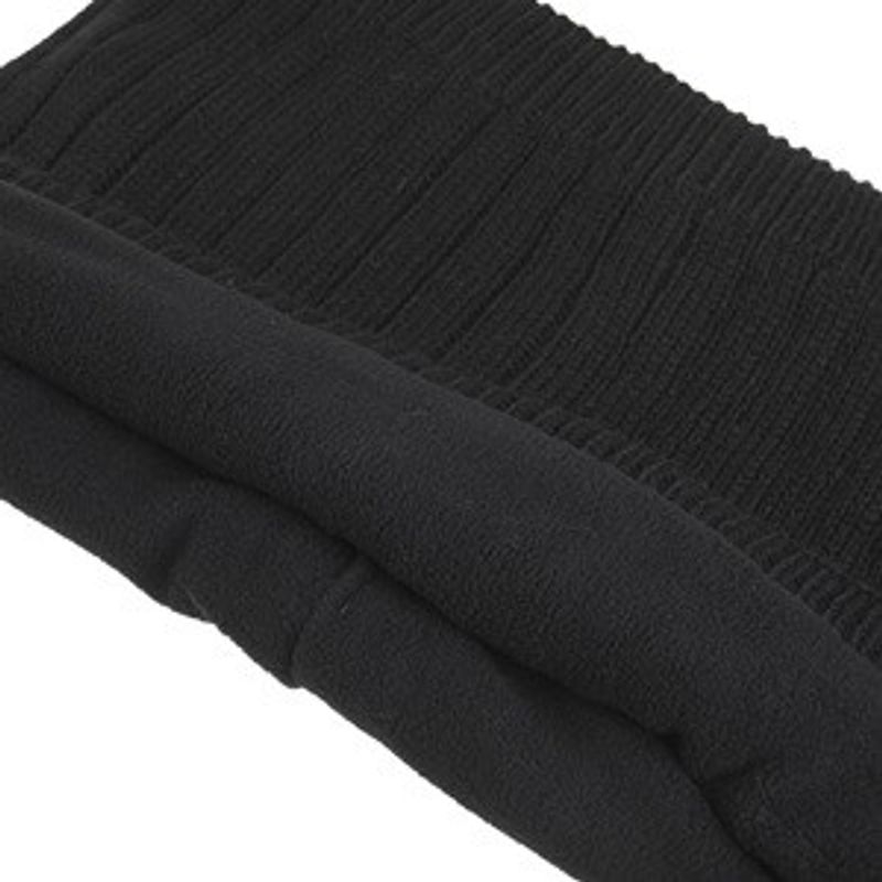 Fashion, accesorii si bijuterii - Barbati - Accesorii barbati - Esarfe si fulare barbati - Fular Circular Tricotat Negru cu Captuseala Fleece si Patch cu Stea pentru Barbati - Infinity.ro