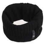 Fashion, accesorii si bijuterii - Barbati - Accesorii barbati - Esarfe si fulare barbati - Fular Circular Tricotat Negru cu Captuseala Fleece si Patch cu Stea pentru Barbati - Infinity.ro