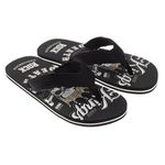 Fashion, accesorii si bijuterii - Barbati - Incaltaminte barbati - Slapi si papuci barbati - Slapi cu Banda Neagra pentru Barbati, Model Cranii, Negru - Infinity.ro
