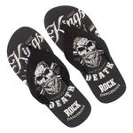 Fashion, accesorii si bijuterii - Barbati - Incaltaminte barbati - Slapi si papuci barbati - Slapi cu Banda Neagra pentru Barbati, Model Cranii, Negru - Infinity.ro