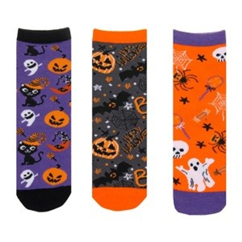 Fashion, accesorii si bijuterii - Femei - Lenjerie si pijamale femei - Sosete si ciorapi femei - Sosete de Halloween cu Model Figurine, 3 Perechi, Multicolore - Infinity.ro