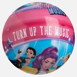 Jucarii, Copii si Bebe - Jucarii si jocuri - Jucarii de exterior - Saltele si mingi pentru plaja - Minge de plaja din plastic, 23 cm, fuchsia, cu model muzica pop - Infinity.ro