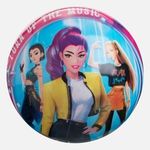 Jucarii, Copii si Bebe - Jucarii si jocuri - Jucarii de exterior - Saltele si mingi pentru plaja - Minge de plaja din plastic, 23 cm, fuchsia, cu model muzica pop - Infinity.ro