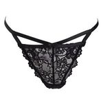 Fashion, accesorii si bijuterii - Femei - Lenjerie si pijamale femei - Lenjerie intima femei - Chiloti String Dama cu Dantela Neagra, Design Triunghiular - Infinity.ro