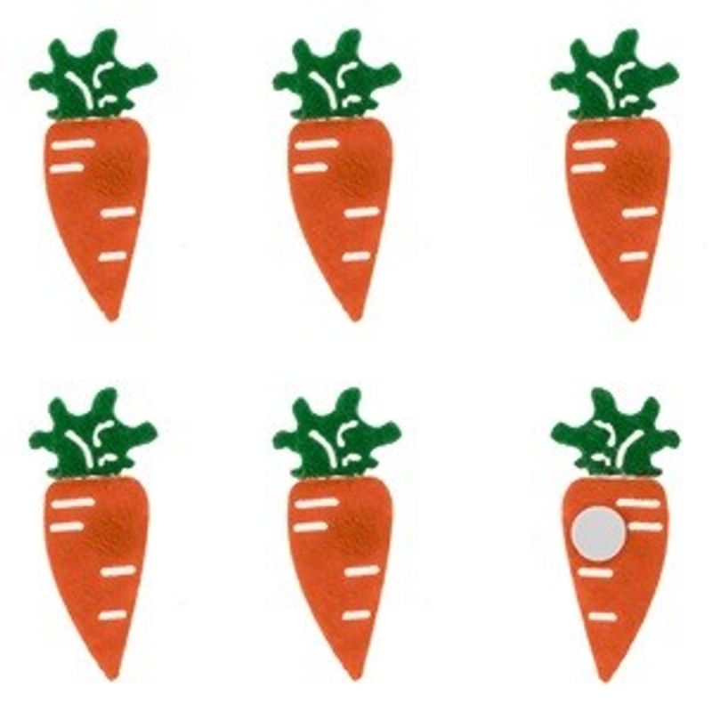 Casa si Gradina - Decoratiuni - Stickere decorative - Autocolante decorative din fetru, Morcovi, 12 buc, 5 cm - Infinity.ro