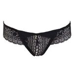 Fashion, accesorii si bijuterii - Femei - Lenjerie si pijamale femei - Lenjerie intima femei - Chiloti String Dama cu Dantela si Strasuri, Negru - Infinity.ro