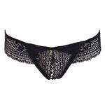 Fashion, accesorii si bijuterii - Femei - Lenjerie si pijamale femei - Lenjerie intima femei - Chiloti String Dama cu Dantela si Strasuri, Negru - Infinity.ro