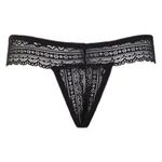 Fashion, accesorii si bijuterii - Femei - Lenjerie si pijamale femei - Lenjerie intima femei - Chiloti String Dama cu Dantela si Strasuri, Negru - Infinity.ro