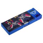 Carti si Birotica - Rechizite - Penare - Penar Magnetic Multifunctional cu Calculator si Ascutitoare, 25,5x3x9cm, Albastru - Infinity.ro