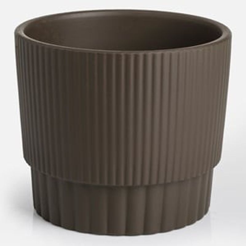 Casa si Gradina - Gradinarit si plante - Plante si ghivece - Ghivece si suporturi - Ghiveci decorativ ceramic, Maro, 19,5x17cm, 3,6L - Infinity.ro