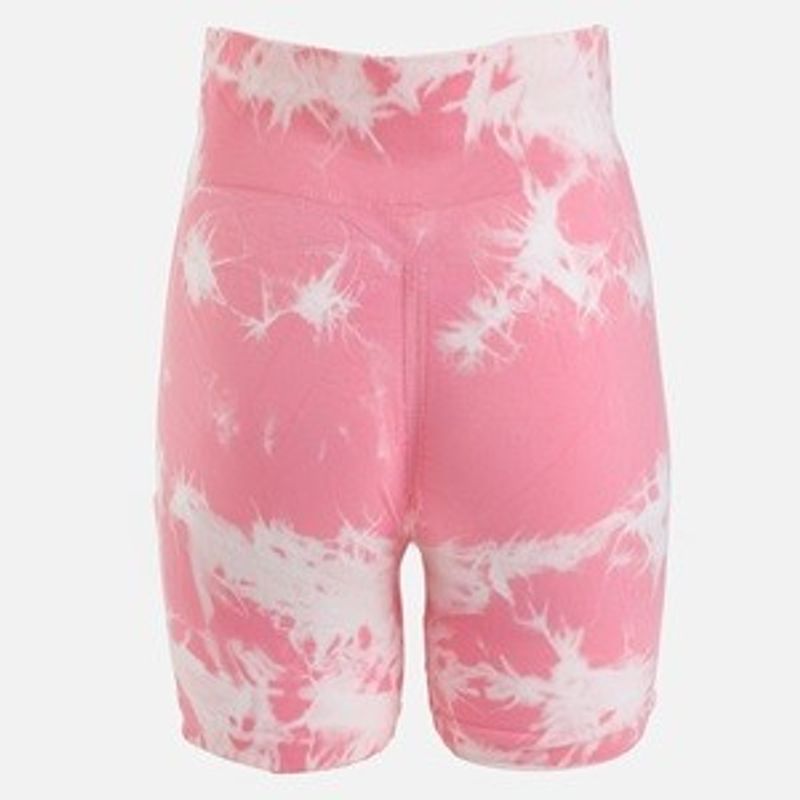 Fashion, accesorii si bijuterii - Femei - Imbracaminte femei - Pantaloni femei - Colanti Sport Roz Tie-Dye Biker pentru Femei - Infinity.ro