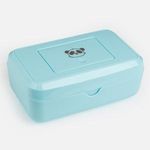 Casa si Gradina - Mobilier - Organizare si depozitare - Cutii depozitare - Cutie din Plastic Turcoaz pentru Servetele Umede, 20x11x8cm, cu Model Panda - Infinity.ro