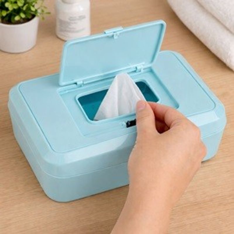Casa si Gradina - Mobilier - Organizare si depozitare - Cutii depozitare - Cutie din Plastic Turcoaz pentru Servetele Umede, 20x11x8cm, cu Model Panda - Infinity.ro