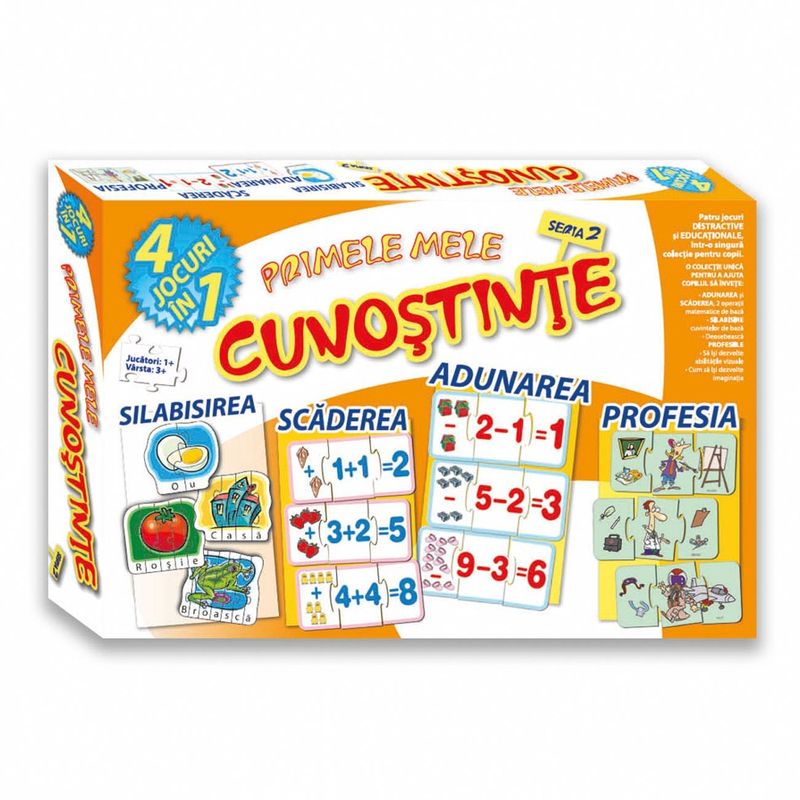 Jucarii, Copii si Bebe - Jucarii si jocuri - Jocuri si puzzle - Jocuri de societate - Joc de Societate Educativ 4 in 1, Multicolor, pentru Copii 3+ - Infinity.ro