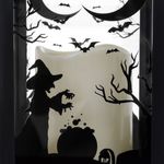 Casa si Gradina - Corpuri si surse de iluminat - Iluminat exterior - Felinare - Felinar Decorativ de Halloween cu LED, Negru, 14x14x35cm - Infinity.ro
