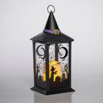 Casa si Gradina - Corpuri si surse de iluminat - Iluminat exterior - Felinare - Felinar Decorativ de Halloween cu LED, Negru, 14x14x35cm - Infinity.ro