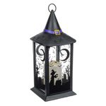 Casa si Gradina - Corpuri si surse de iluminat - Iluminat exterior - Felinare - Felinar Decorativ de Halloween cu LED, Negru, 14x14x35cm - Infinity.ro