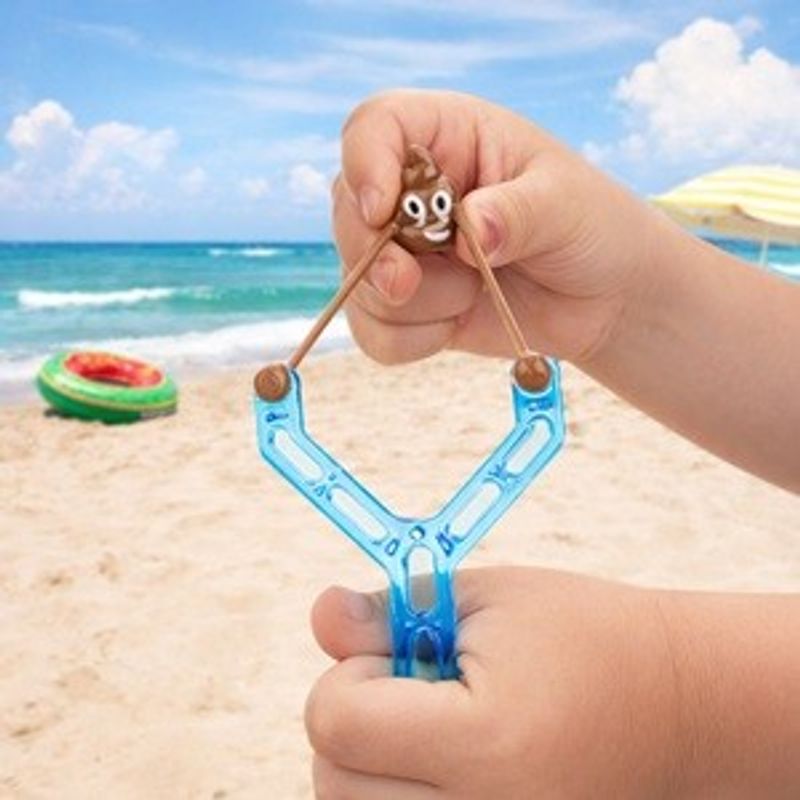 Jucarii, Copii si Bebe - Jucarii si jocuri - Jucarii de rol - Arme de jucarie - Prastie cu jucarii lipicioase emoji, set 3 buc, albastru transparent - Infinity.ro