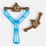 Jucarii, Copii si Bebe - Jucarii si jocuri - Jucarii de rol - Arme de jucarie - Prastie cu jucarii lipicioase emoji, set 3 buc, albastru transparent - Infinity.ro