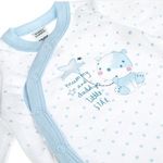 Fashion, accesorii si bijuterii - Copii - Imbracaminte copii - Body-uri copii - Body cu Maneci Lungi din Bumbac pentru Bebelusi, Alb cu Bleu, Imprimeu Stele si Ursuleti - Infinity.ro