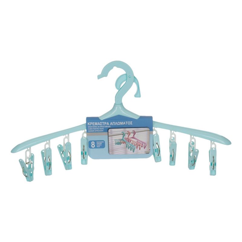 Market - Spalare si intretinere rufe - Uscatoare de rufe si accesorii - Suport uscat rufe cu 8 carlige, 42.5 cm, albastru - Infinity.ro