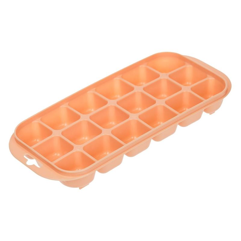 Casa si Gradina - Bucatarie si vesela - Accesorii bar - Forme cuburi de gheata - Cutie pentru cuburi de gheata, 18 compartimente, Portocaliu - Infinity.ro