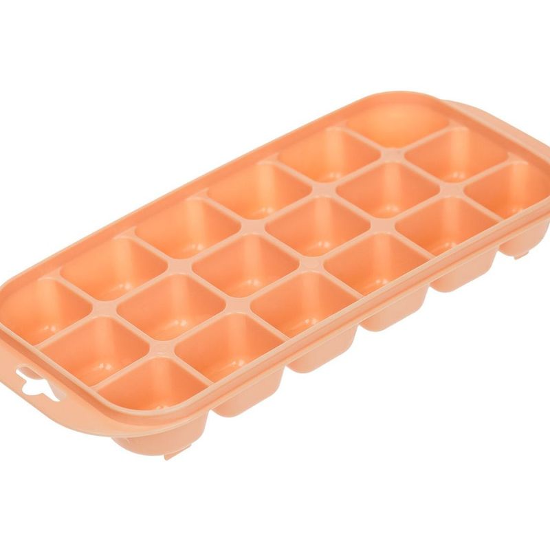 Casa si Gradina - Bucatarie si vesela - Accesorii bar - Forme cuburi de gheata - Cutie pentru cuburi de gheata, 18 compartimente, Portocaliu - Infinity.ro