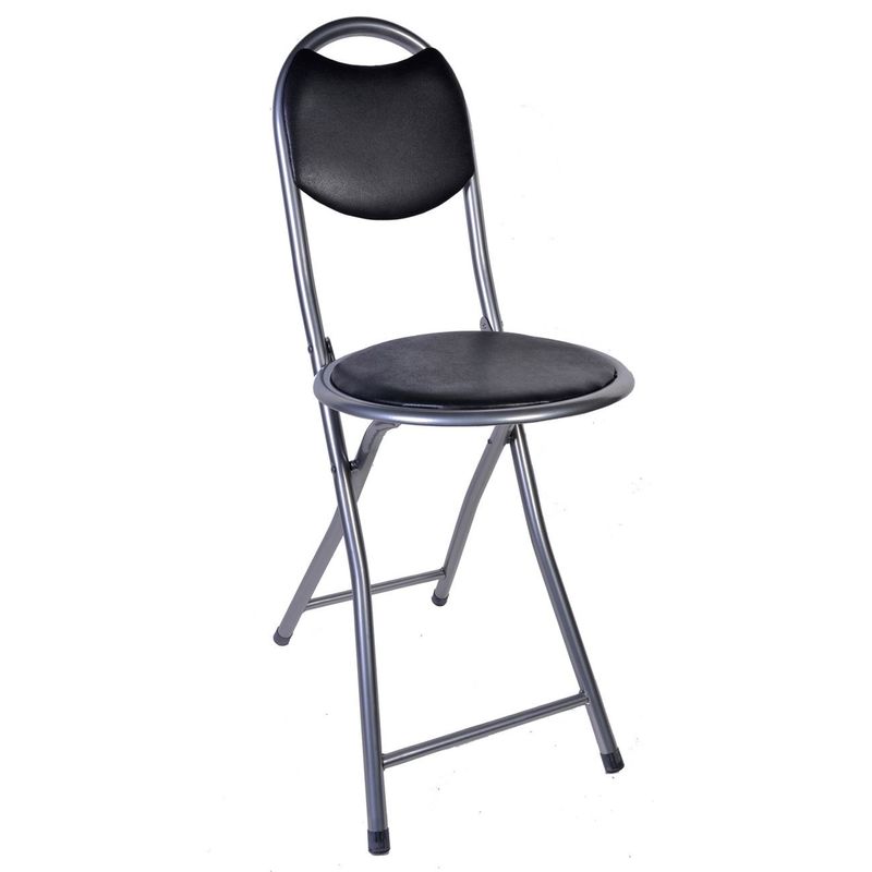 Casa si Gradina - Mobilier - Scaune si fotolii - Tabureti - Taburet Metalic Pliabil Negru, 30x40 cm - Infinity.ro